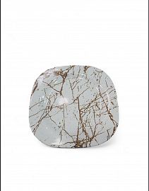 PLATO POSTRE CUADRADO CERAMICA COLOR MARMOLADO